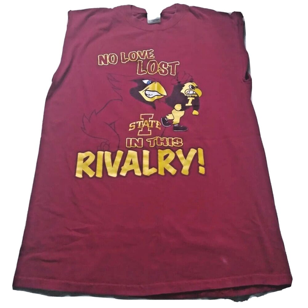 Iowa State vs Hawkeyes T shirt Size M No Love Lost Rivalry Football Sleeveless